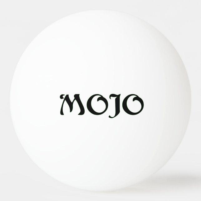 Mojo white 1-star ping pong ball (Front)