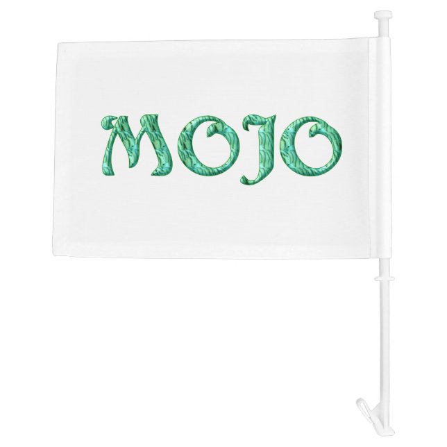 Mojo white car and boat flag (Back)