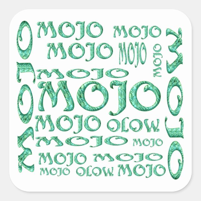 Mojo white square stickers (Front)