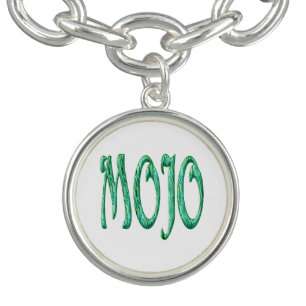 Mojo white sterling silver charm bracelet