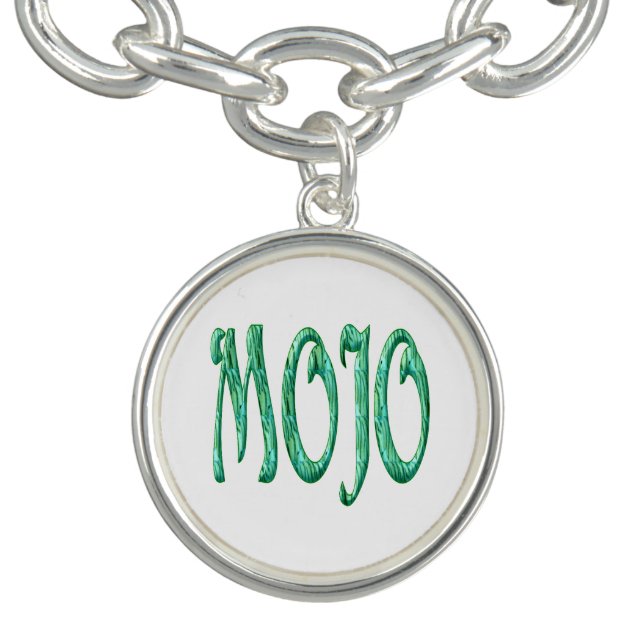 Mojo white sterling silver charm bracelet (Design)