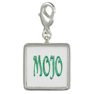 Mojo white sterling silver square charm