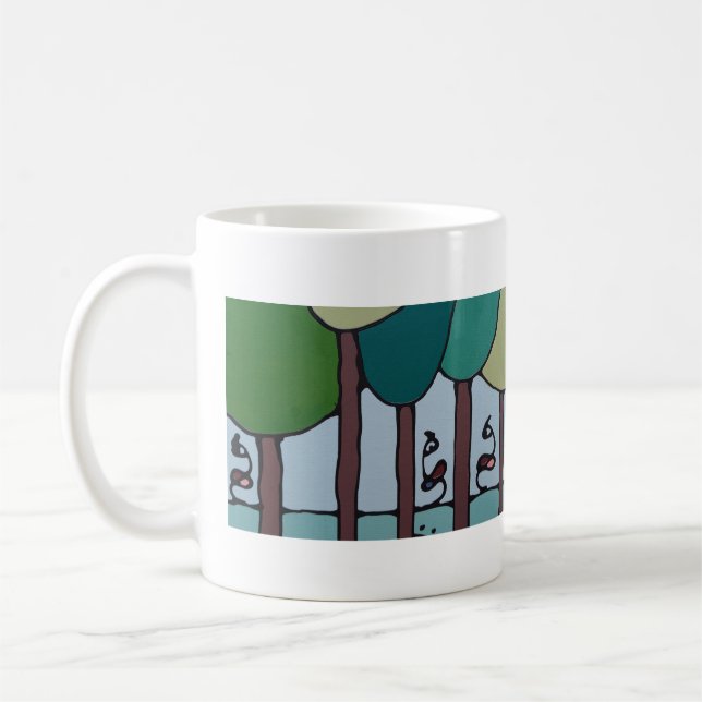 Mok — Ducks between the trees Coffee Mug (Left)