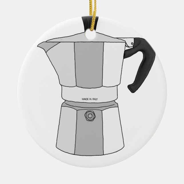 Moka coffee pot ceramic ornament (Front)