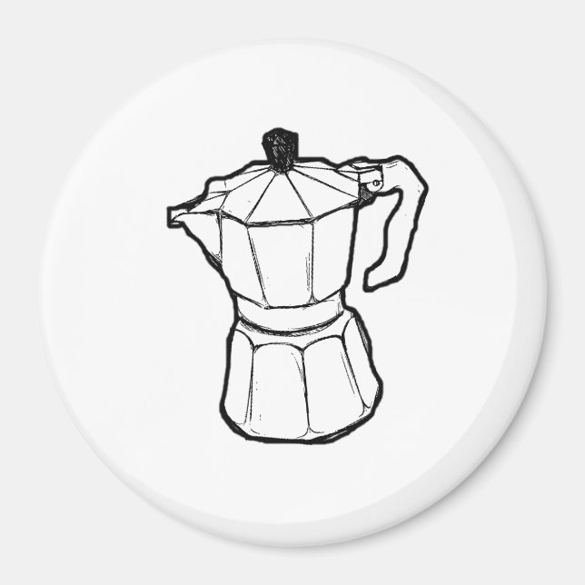 Moka espresso pot coffee maker fridge magnet (Front)