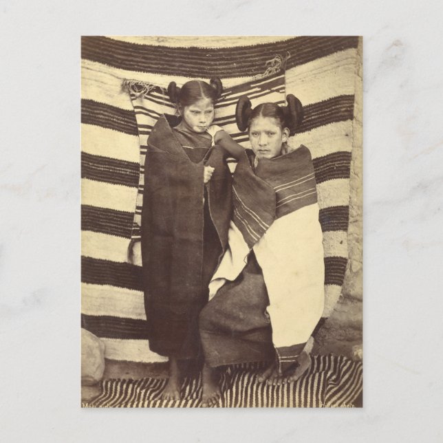 Moki Girls, 1879 Postcard (Front)