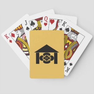 Mokko in hut playing cards