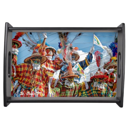 Moko Jumbies Virgin Islands Flags St Croix USVI Serving Tray