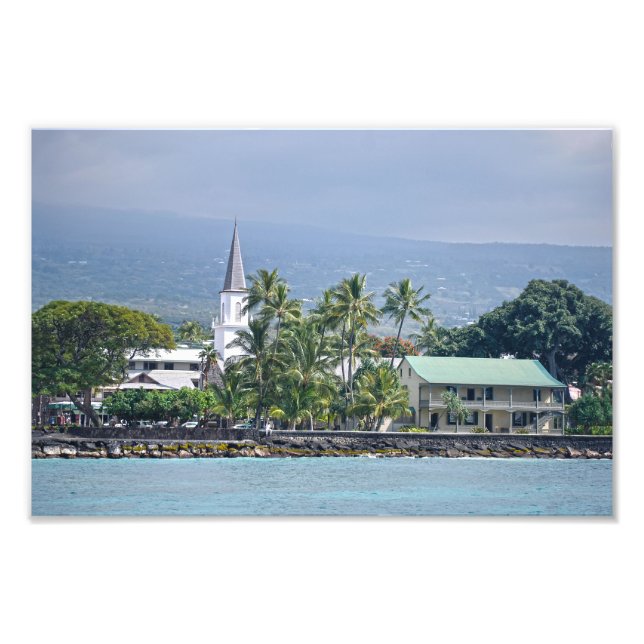 Mokuaikaua Church, Hulihee Palace, Kailua-Kona, HI Photo Print (Front)