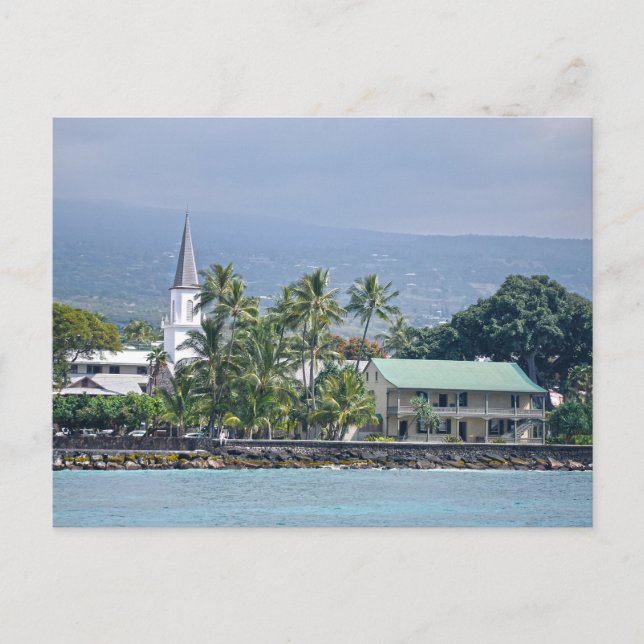 Mokuaikaua Church, Hulihee Palace, Kailua-Kona, Postcard (Front)