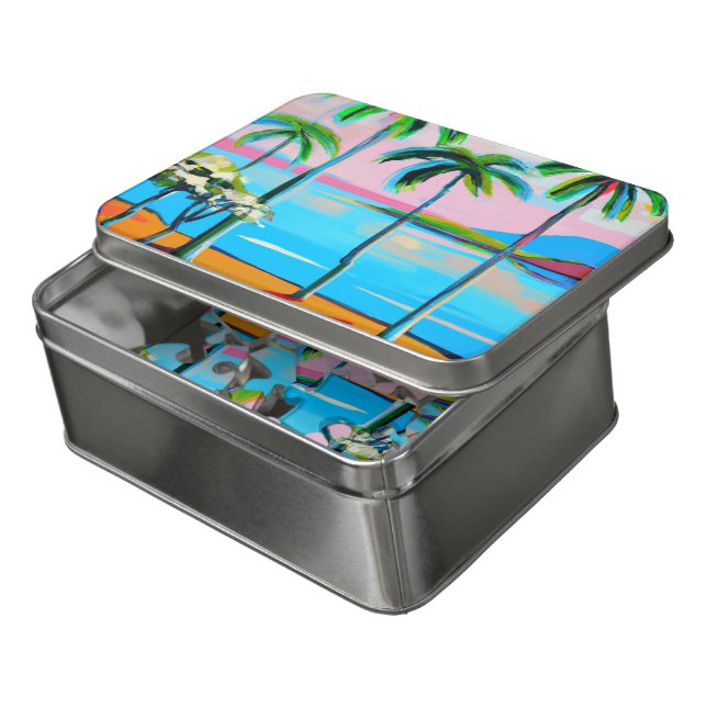 Mokuauia (goat island) view Oahu art Jigsaw Puzzle (Lid Open)