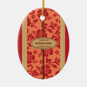 Mokuleia Customizable Vintage Surfboard Ornament