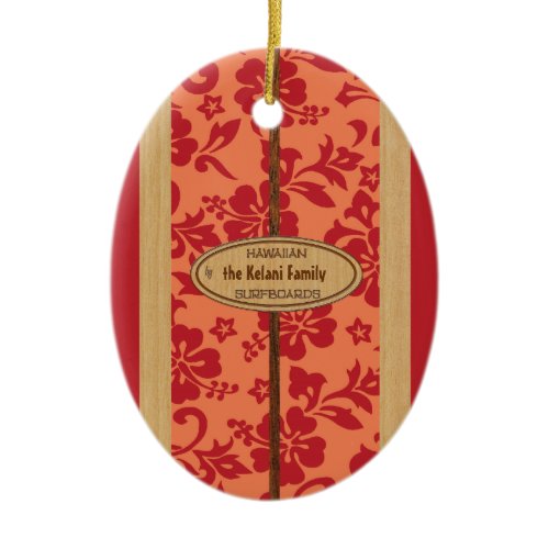 Mokuleia Customizable Vintage Surfboard Ornament