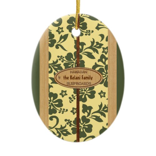 Mokuleia Customizable Vintage Surfboard Ornament