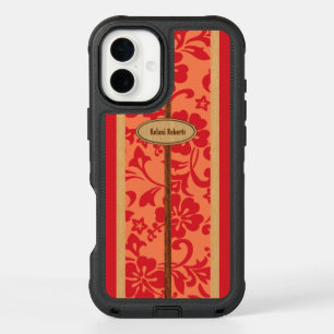 Mokuleia Hawaiian Faux Wood Monogram Surfboard iPhone 16 Plus Case