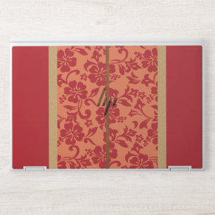 Mokuleia Hawaiian Faux Wood Red Surfboard HP Laptop Skin