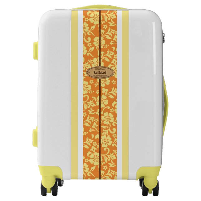 Mokuleia Hawaiian Hibiscus Monogram Surfboard Luggage (Front)
