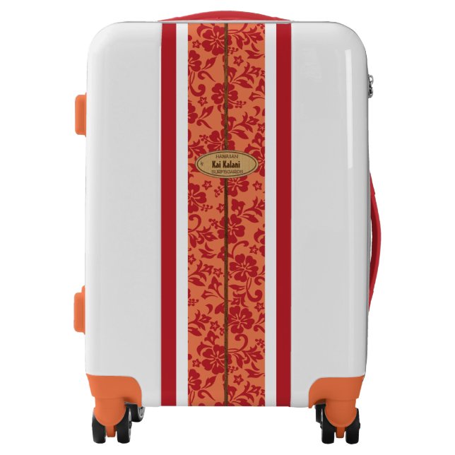 Mokuleia Hawaiian Hibiscus Monogram Surfboard Luggage (Front)