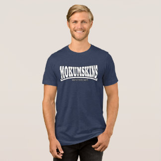 Mokumskins blue white Tri-Blend shirt