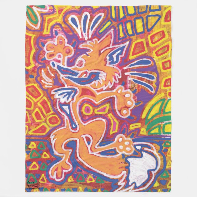 Mola2 Illustration Fleece Blanket (Front)