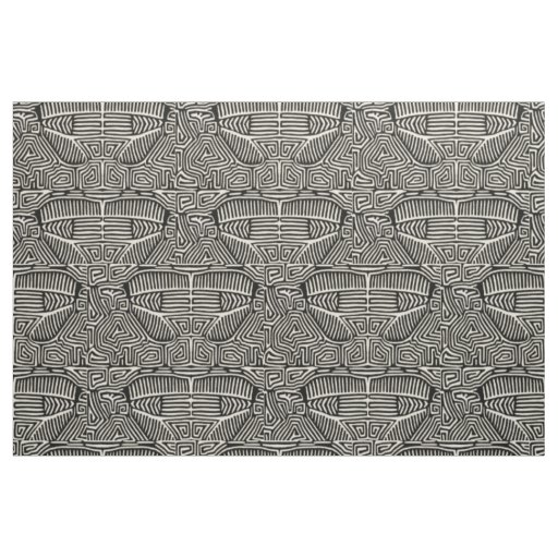 Mola Bird - Black White Version 3 Fabric