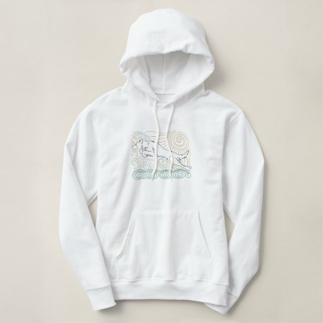 Mola Border Collie Agility Embroidered Hoodie (Design Front)