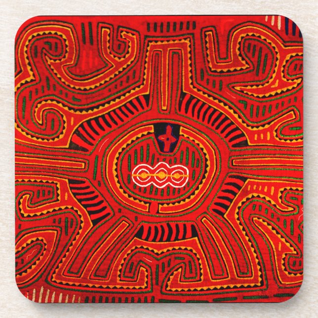 Mola Design by San Blas Indians Beverage Coaster (Front)