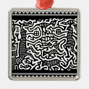 Mola Serpent Spirits Metal Ornament