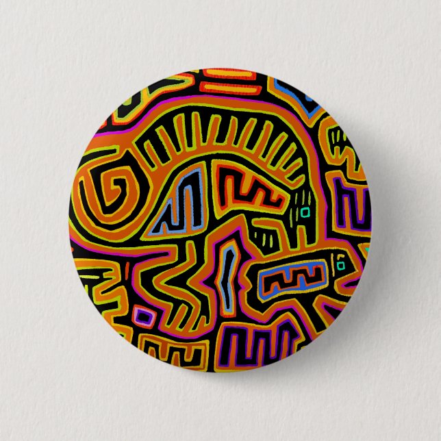 Mola Shaman Peyote Visions Button (Front)