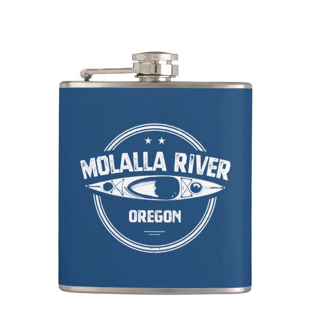 Molalla River Oregon Kayaking Flask (Front)