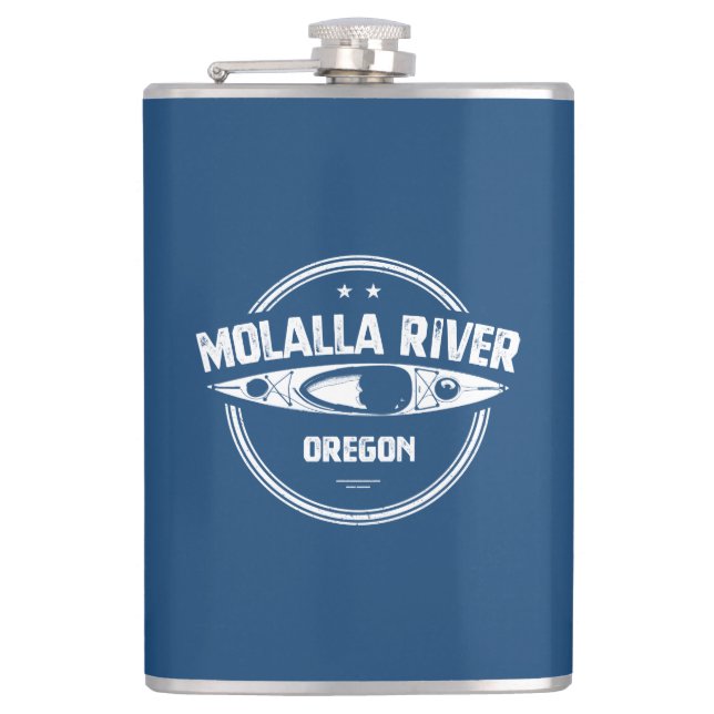 Molalla River Oregon Kayaking Flask (Front)