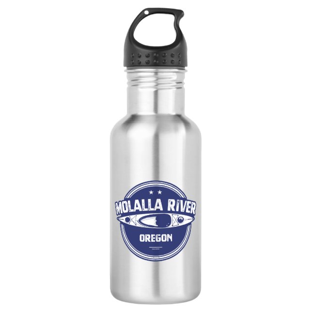 Molalla River Oregon Kayaking Stainless Steel Water Bottle (Front)
