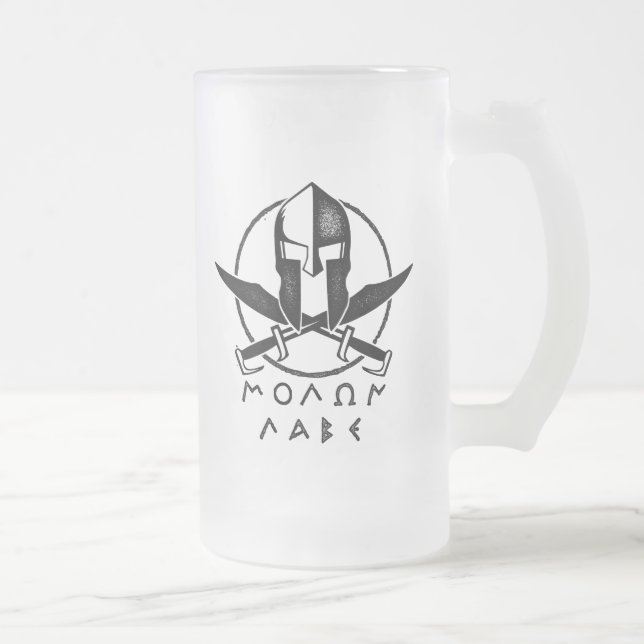 Molan Labe Come and Take It Frosted Glass Beer Mug (Right)