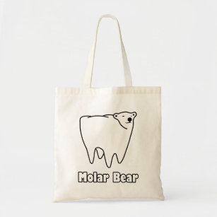 Molar Bear Polar Tooth Bear Tote Bag