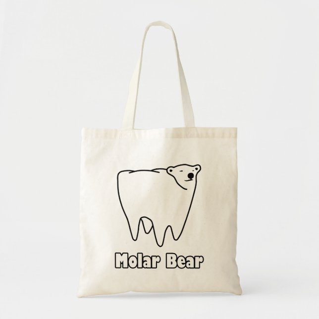 Molar Bear Polar Tooth Bear Tote Bag (Front)