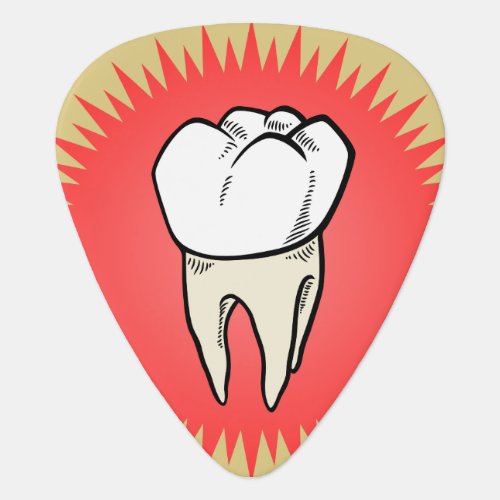 Molar freshly extracted guitar pick