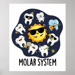 Molar System Funny Dental Astronomy Pun  Poster