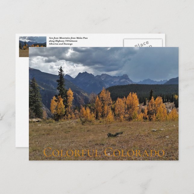 Molas Pass between Durango & Ouray Colorado Postcard (Front/Back)