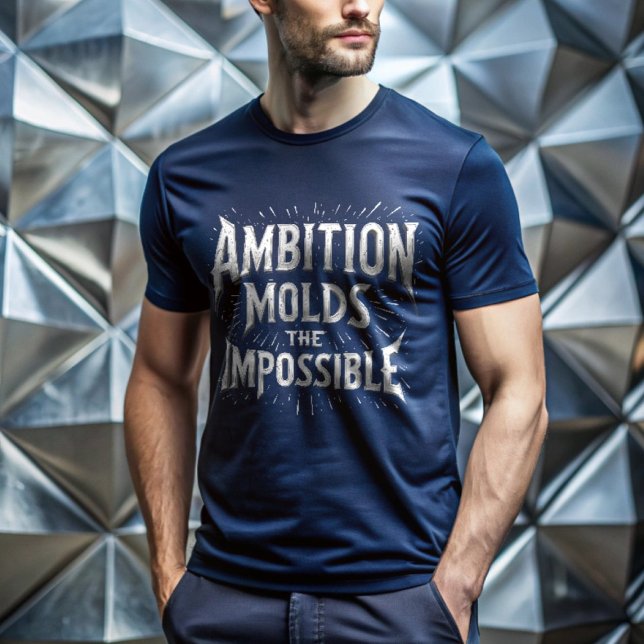 Mold the Impossible with Ambition - Motivational T-Shirt (Male Model Wearing 'Mold the Impossible with Ambition - Motivational T-Shirt')