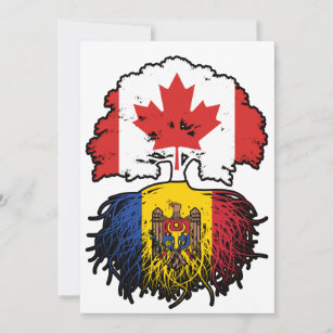 Moldava Moldavan Canadian Canada Tree Roots Flag Invitation