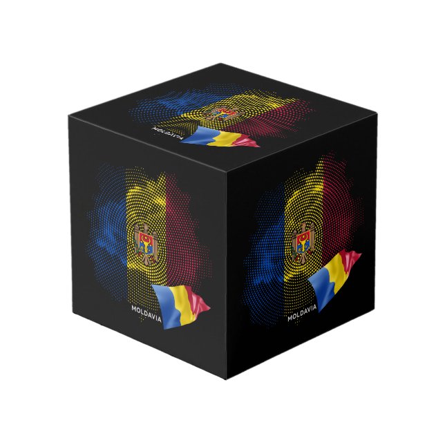 Moldavia flag cube (Front Angled)