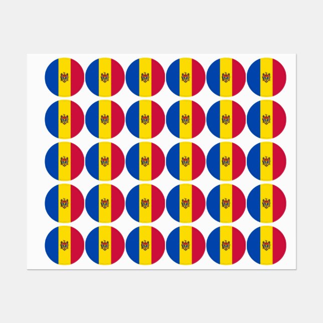 Moldavia flag labels (Sheet)