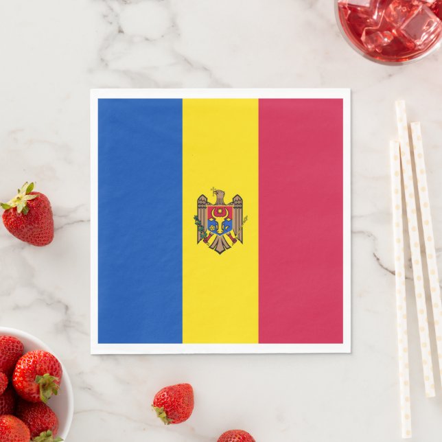 Moldavia flag napkins (Insitu)