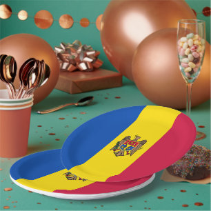 Moldavia flag paper plates