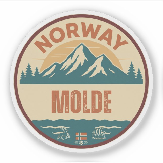 Molde, Norge Norway Sticker (Front)