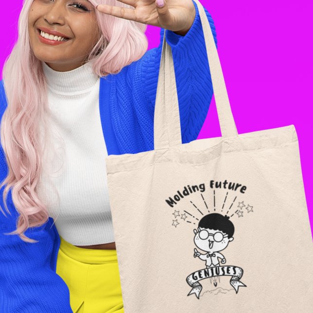 Molding Future Geniuses Kindergarten Teacher Tote Bag (Shop now and celebrates your role in shaping young minds!)