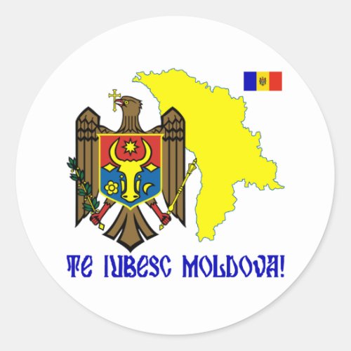 Moldova Classic Round Sticker