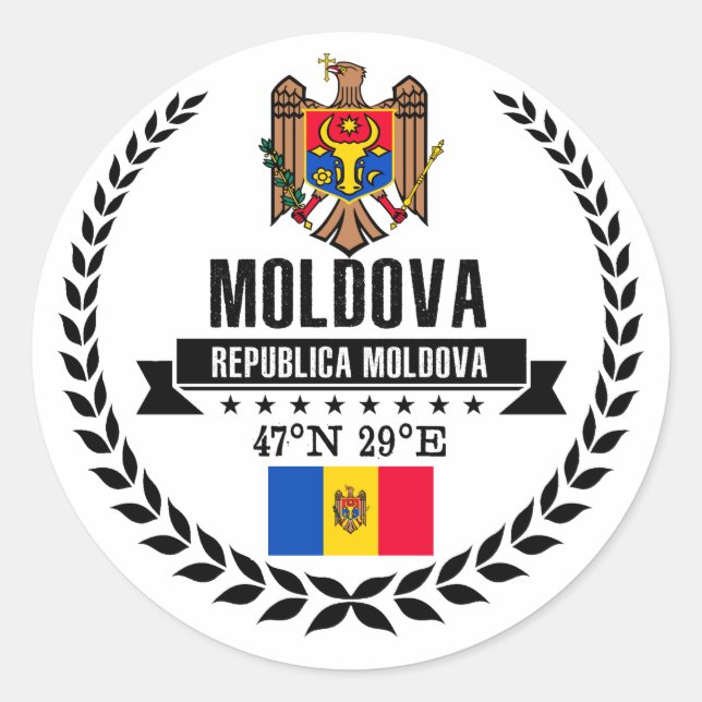 Moldova Classic Round Sticker (Front)