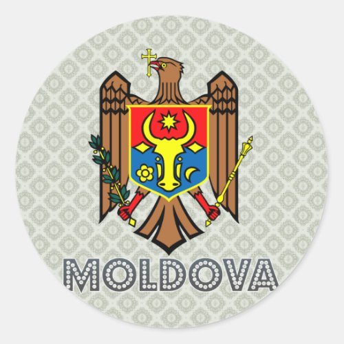 Moldova Coat of Arms Classic Round Sticker