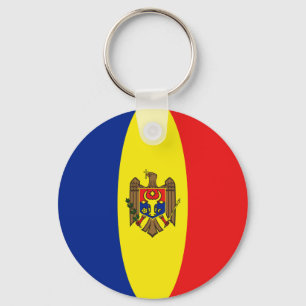 Moldova Fisheye Flag Keychain